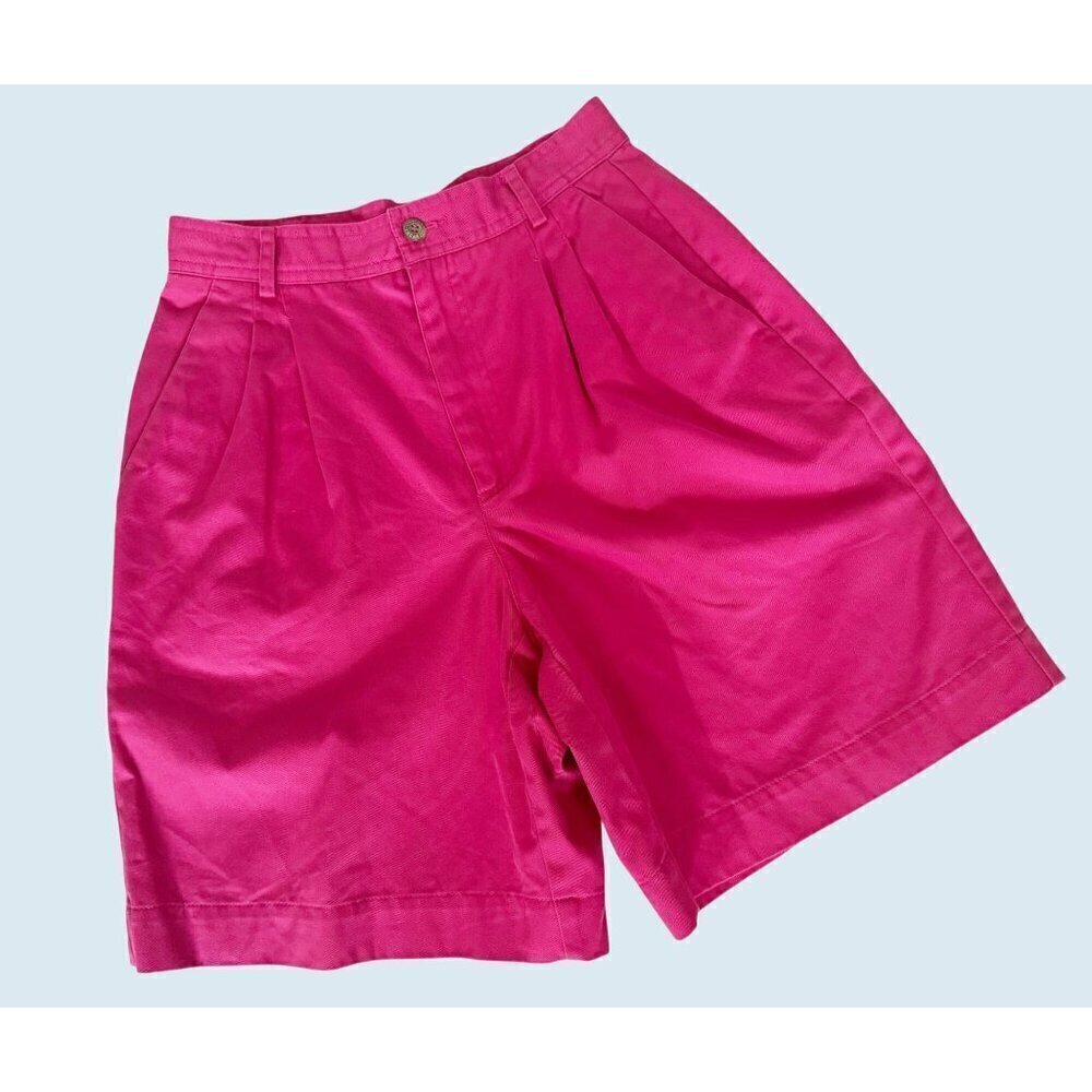 Vintage LIZ CLAIBORNE Liz Sport 1990s High Waisted Pleated Pink Shorts Size 24
